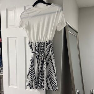 Cupshe White and Black Geometric Mini Dress